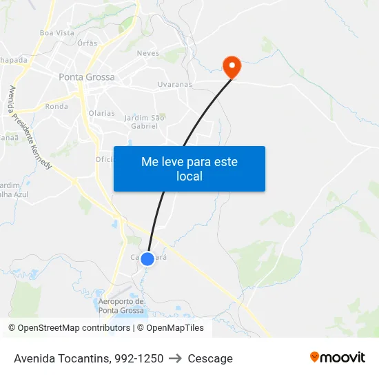 Avenida Tocantins, 992-1250 to Cescage map