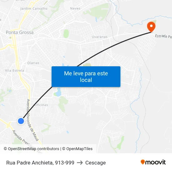 Rua Padre Anchieta, 913-999 to Cescage map