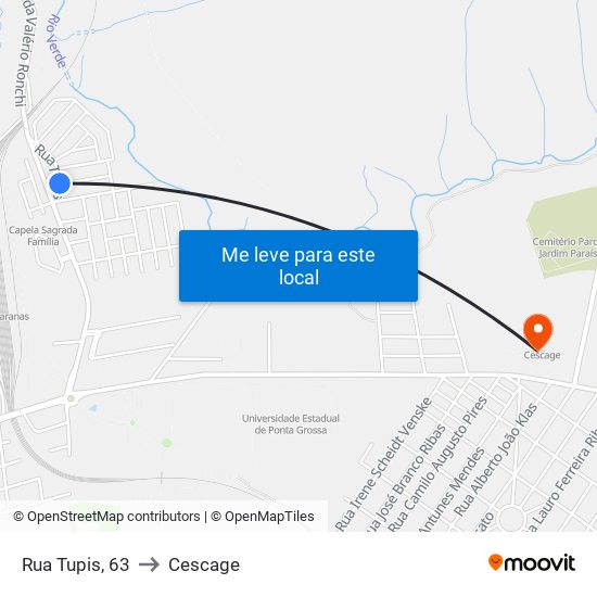 Rua Tupis, 63 to Cescage map