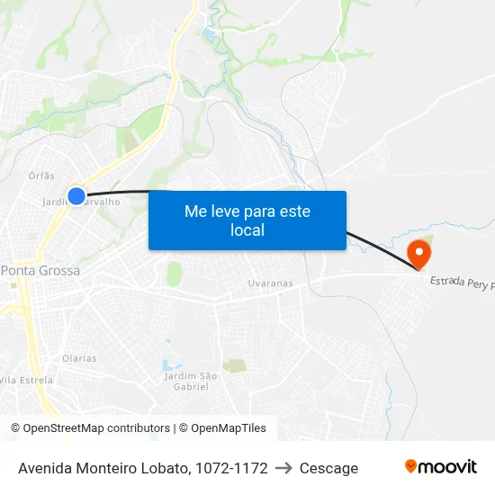 Avenida Monteiro Lobato, 1072-1172 to Cescage map