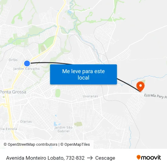 Avenida Monteiro Lobato, 732-832 to Cescage map