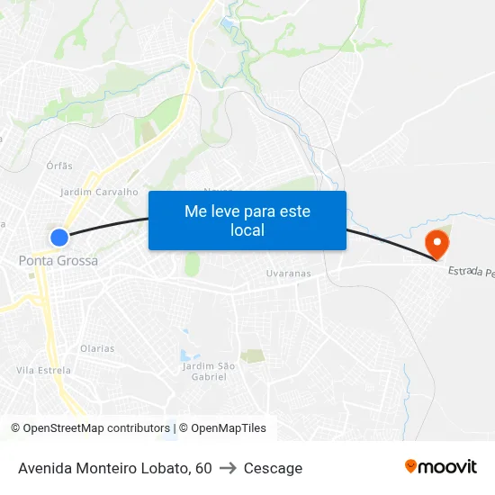 Avenida Monteiro Lobato, 60 to Cescage map