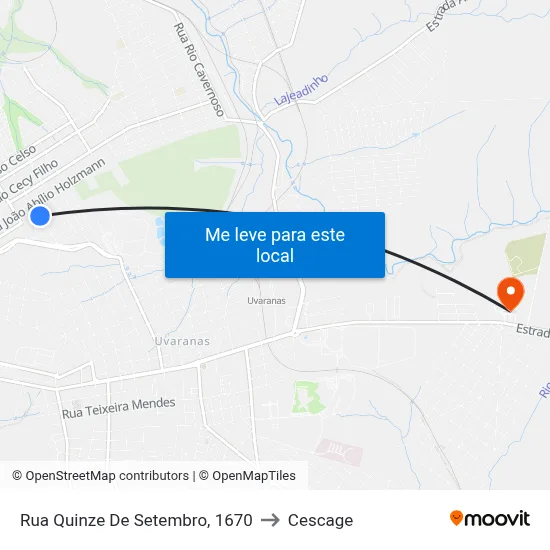 Rua Quinze De Setembro, 1670 to Cescage map