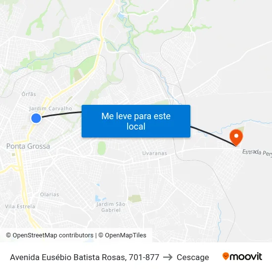Avenida Eusébio Batista Rosas, 701-877 to Cescage map