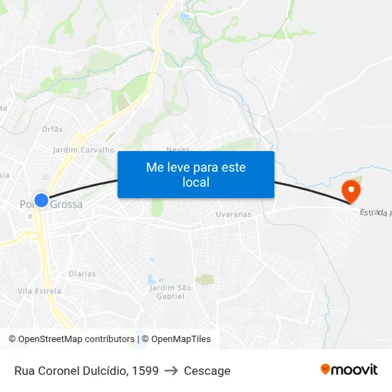 Rua Coronel Dulcídio, 1599 to Cescage map