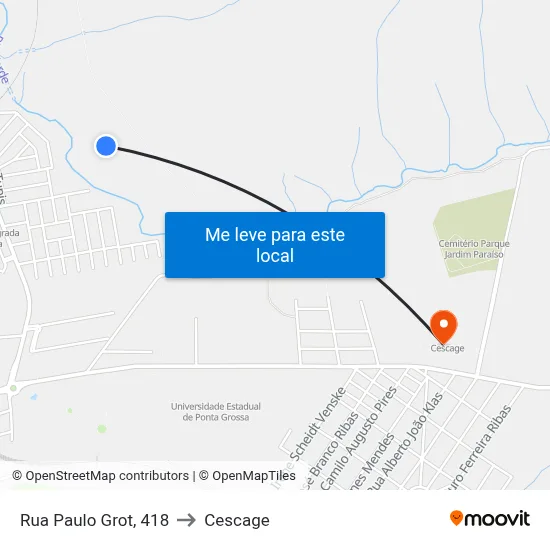 Rua Paulo Grot, 418 to Cescage map