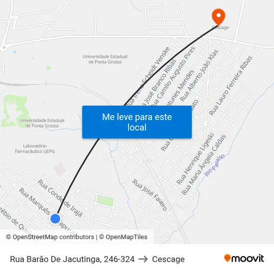 Rua Barão De Jacutinga, 246-324 to Cescage map