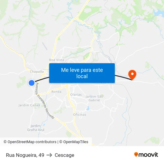 Rua Nogueira, 49 to Cescage map
