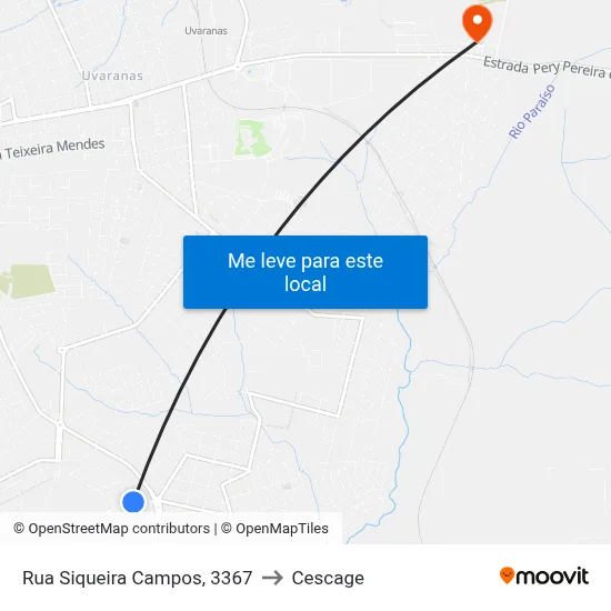Rua Siqueira Campos, 3367 to Cescage map