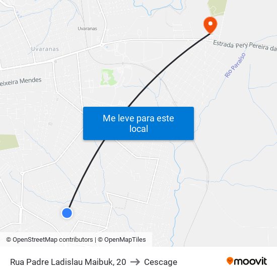 Rua Padre Ladislau Maibuk, 20 to Cescage map