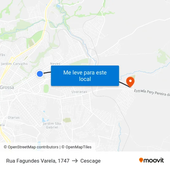 Rua Fagundes Varela, 1747 to Cescage map