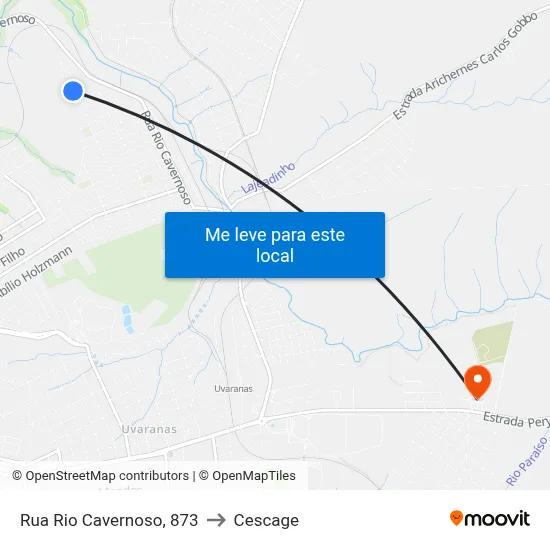 Rua Rio Cavernoso, 873 to Cescage map