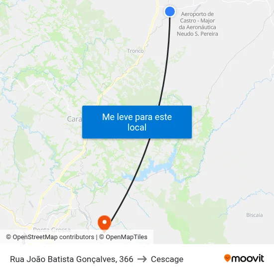 Rua João Batista Gonçalves, 366 to Cescage map