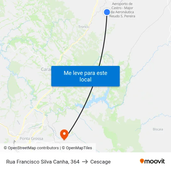 Rua Francisco Silva Canha, 364 to Cescage map