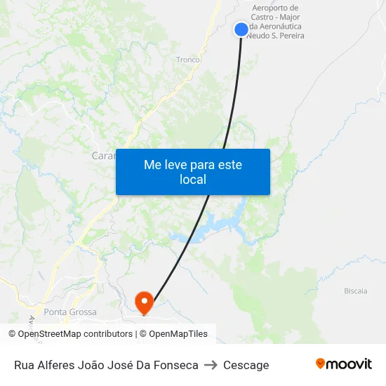 Rua Alferes João José Da Fonseca to Cescage map