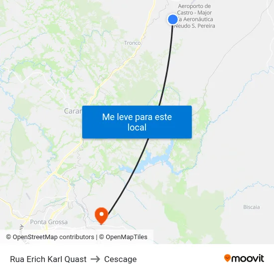 Rua Erich Karl Quast to Cescage map