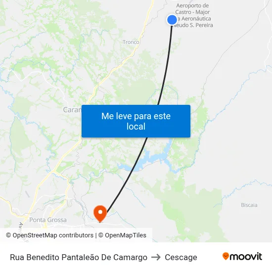 Rua Benedito Pantaleão De Camargo to Cescage map