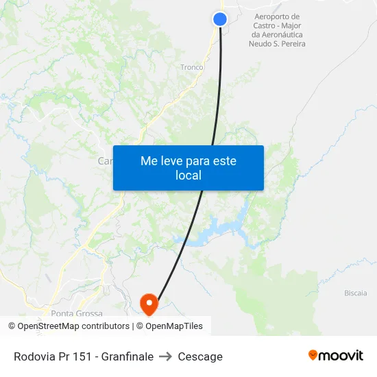 Rodovia Pr 151 - Granfinale to Cescage map