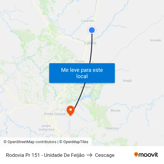 Rodovia Pr 151 - Unidade De Feijão to Cescage map