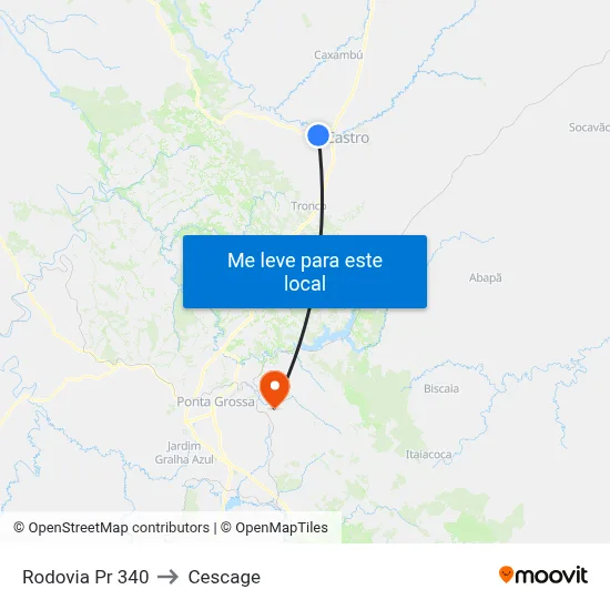 Rodovia Pr 340 to Cescage map
