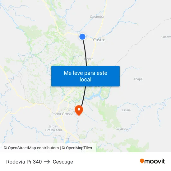 Rodovia Pr 340 to Cescage map