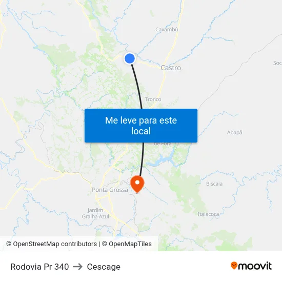Rodovia Pr 340 to Cescage map