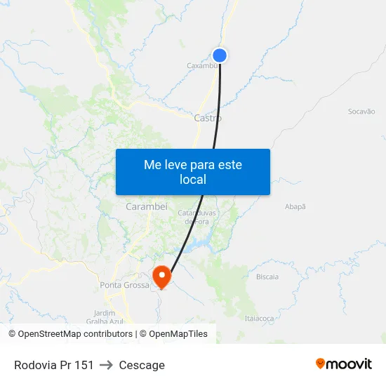 Rodovia Pr 151 to Cescage map