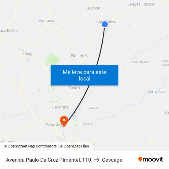 Avenida Paulo Da Cruz Pímentel, 110 to Cescage map