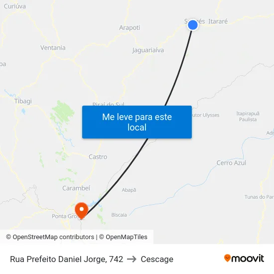 Rua Prefeito Daniel Jorge, 742 to Cescage map