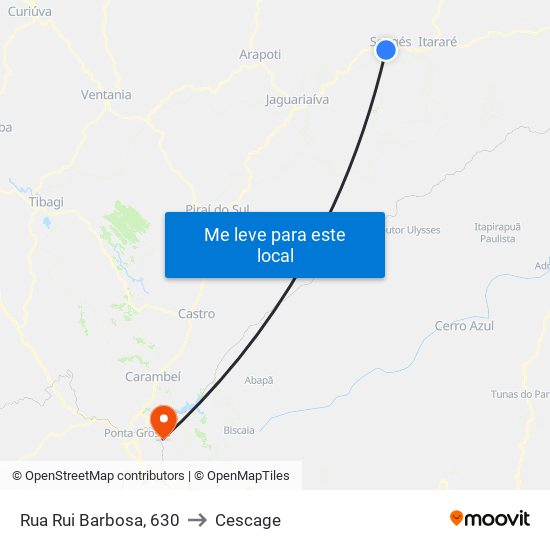Rua Rui Barbosa, 630 to Cescage map