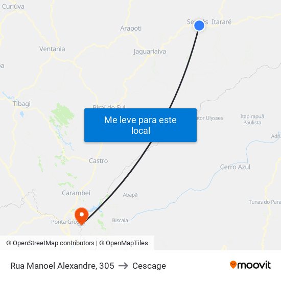 Rua Manoel Alexandre, 305 to Cescage map