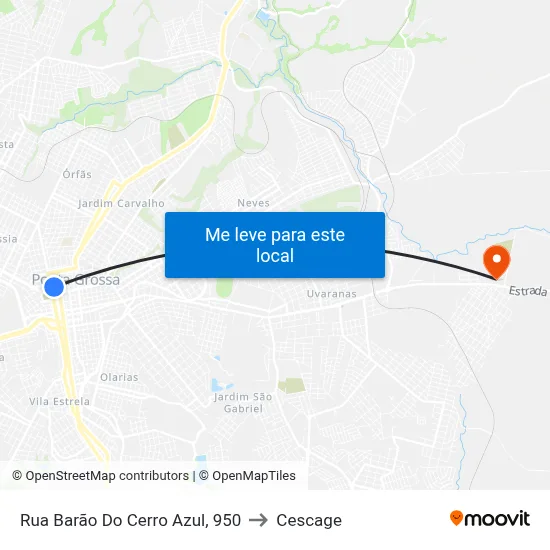 Rua Barão Do Cerro Azul, 950 to Cescage map
