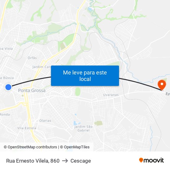 Rua Ernesto Vilela, 860 to Cescage map