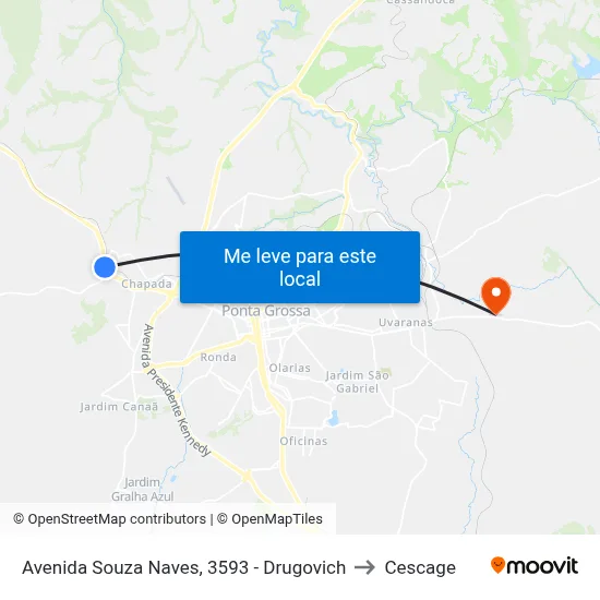 Avenida Souza Naves, 3593 - Drugovich to Cescage map