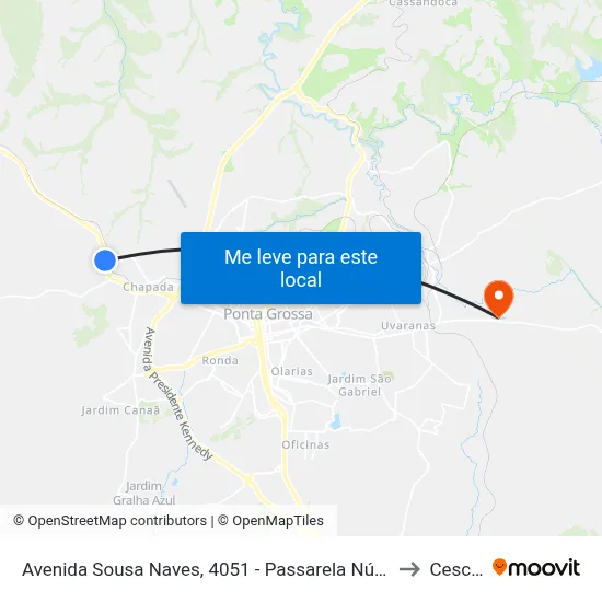 Avenida Sousa Naves, 4051 - Passarela Núcleo Santa Luzia to Cescage map