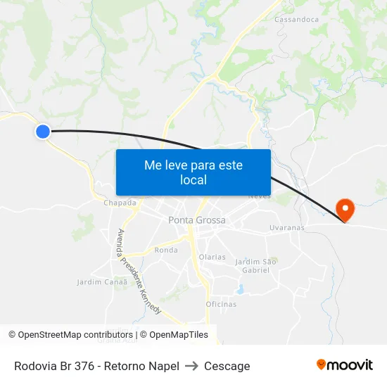Rodovia Br 376 - Retorno Napel to Cescage map