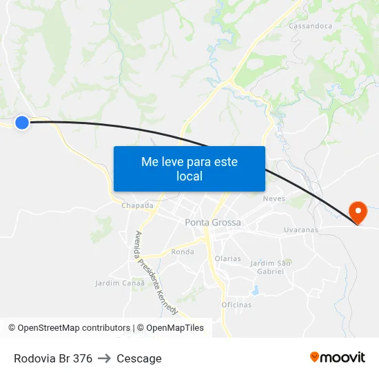 Rodovia Br 376 to Cescage map