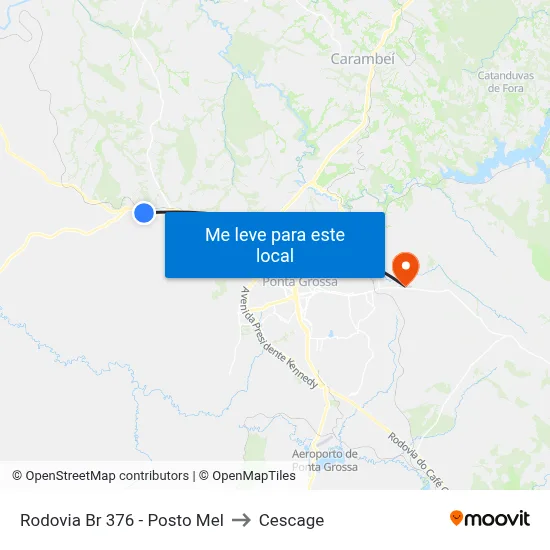 Rodovia Br 376 - Posto Mel to Cescage map
