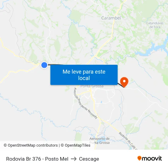 Rodovia Br 376 - Posto Mel to Cescage map