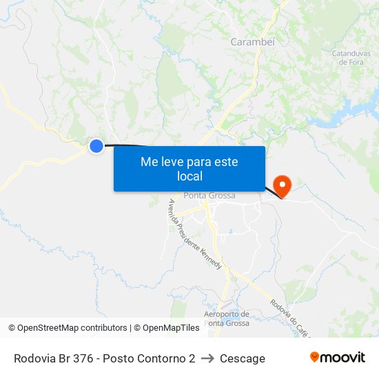 Rodovia Br 376 - Posto Contorno 2 to Cescage map