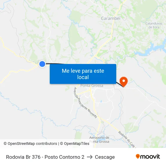 Rodovia Br 376 - Posto Contorno 2 to Cescage map