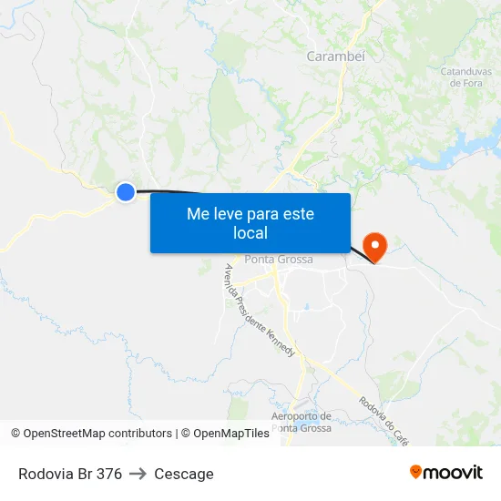 Rodovia Br 376 to Cescage map