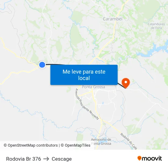 Rodovia Br 376 to Cescage map