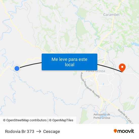 Rodovia Br 373 to Cescage map