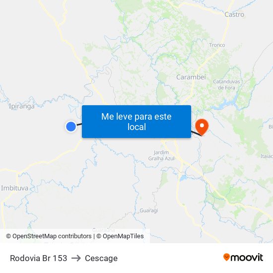 Rodovia Br 153 to Cescage map