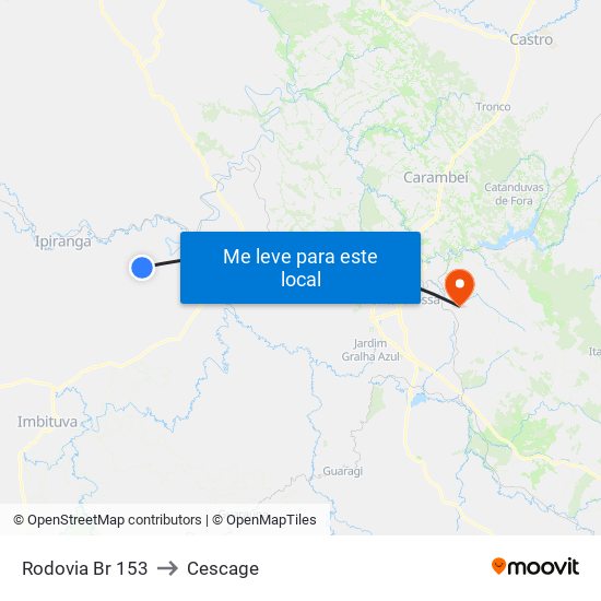 Rodovia Br 153 to Cescage map