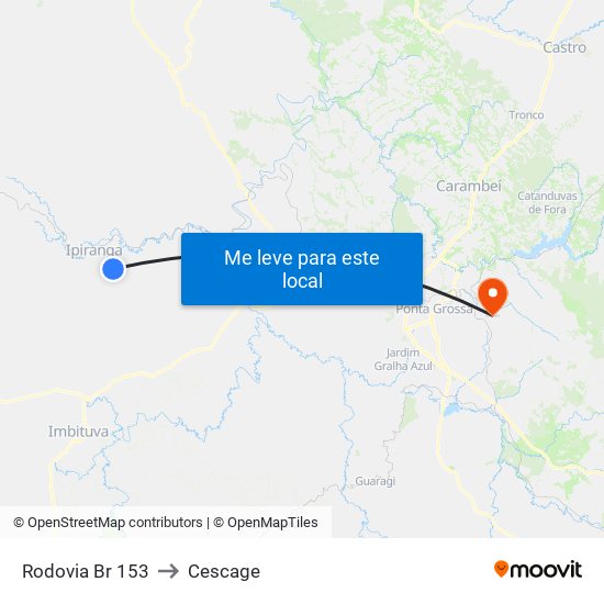 Rodovia Br 153 to Cescage map