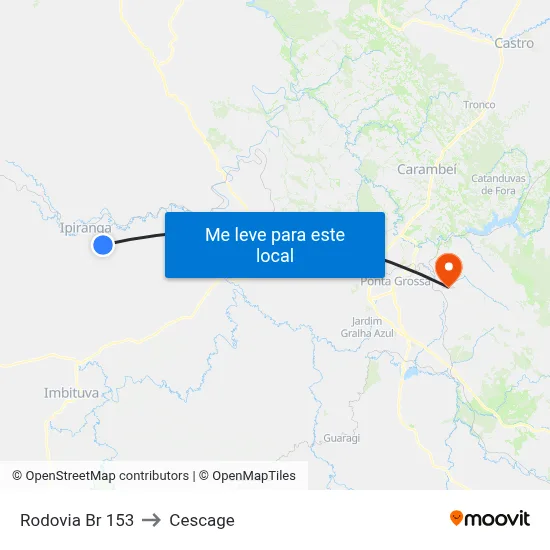 Rodovia Br 153 to Cescage map