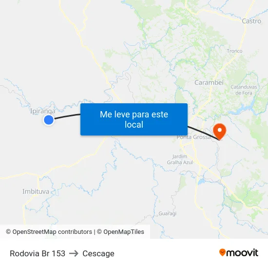Rodovia Br 153 to Cescage map