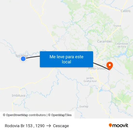 Rodovia Br 153 , 1290 to Cescage map
